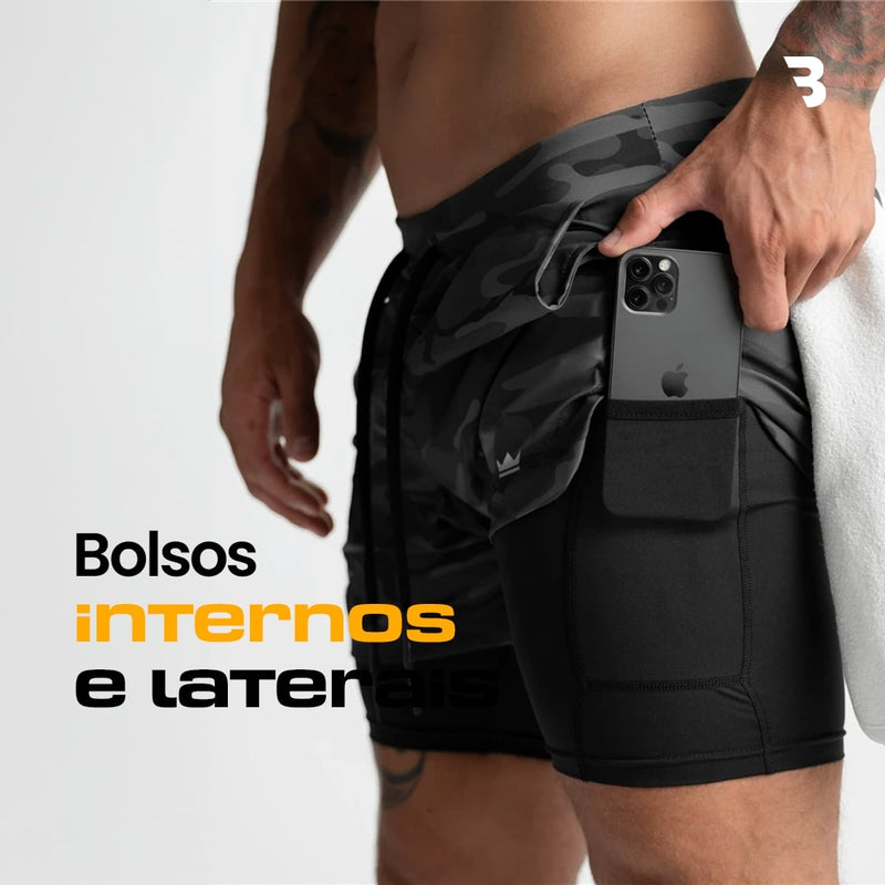 Shorts Dry-Fit™ de Compressão BZN - COMPRE 1 LEVE 2 + Brinde