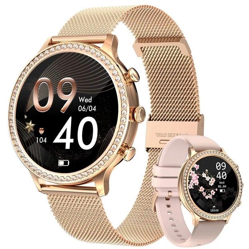 Smartwatch Feminino Cristal PRO + 2ª Pulseira (BRINDE!)