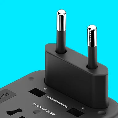 Adaptador de Viagem Universal de Tomadas 3 USB e 2 Type-C