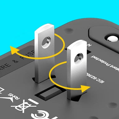 Adaptador de Viagem Universal de Tomadas 3 USB e 2 Type-C
