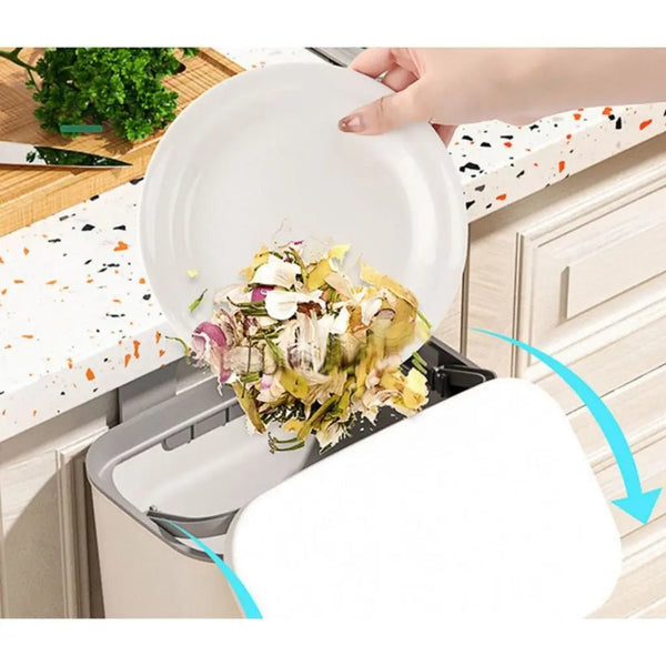 Cesto de Lixo Suspenso para Cozinha com Tampa Inteligente