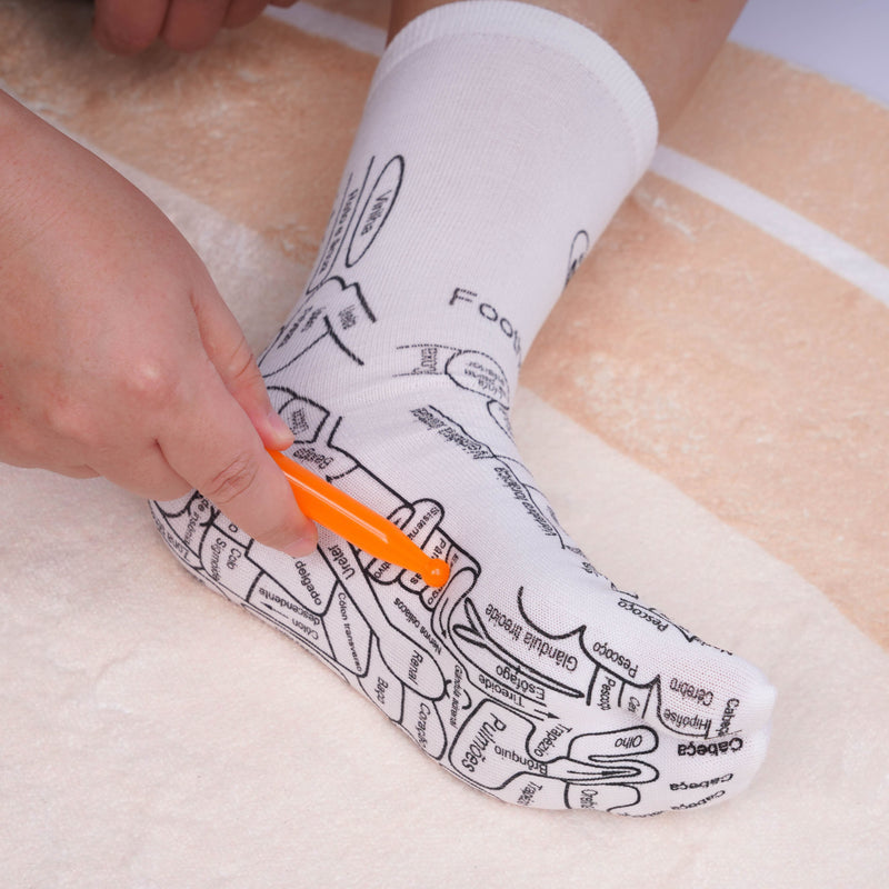 Conjunto de Meias de Reflexologia com Massageadores Acupressão