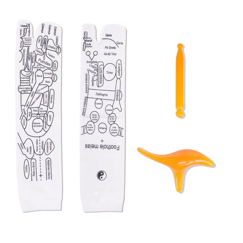 Conjunto de Meias de Reflexologia com Massageadores Acupressão