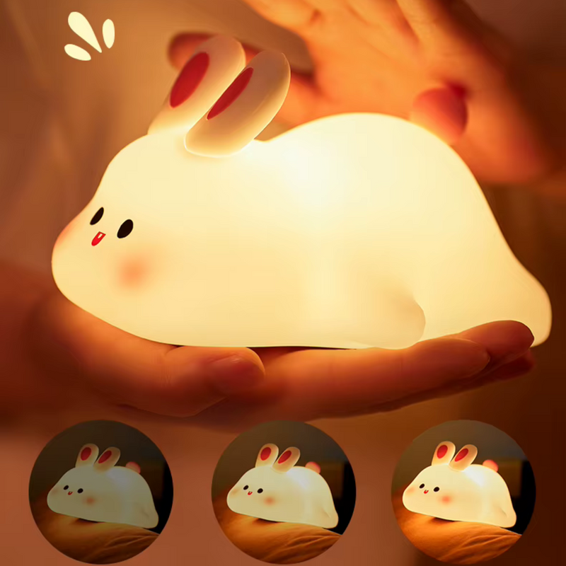 Luminária Coelhinho de Silicone Noturna com Sensor de Touch