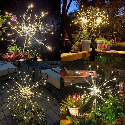 Luminária Led Solar de Fogos de Artifícios Impermeável