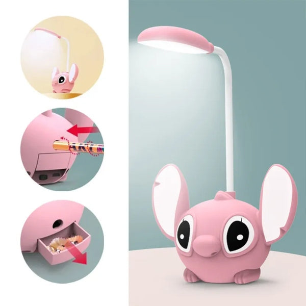 Luminária Stitch de Mesa com Apontador de Lápis USB