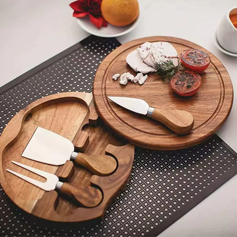 Tábua para Frios em Bambu com Utensílios + Aerador para Vinhos