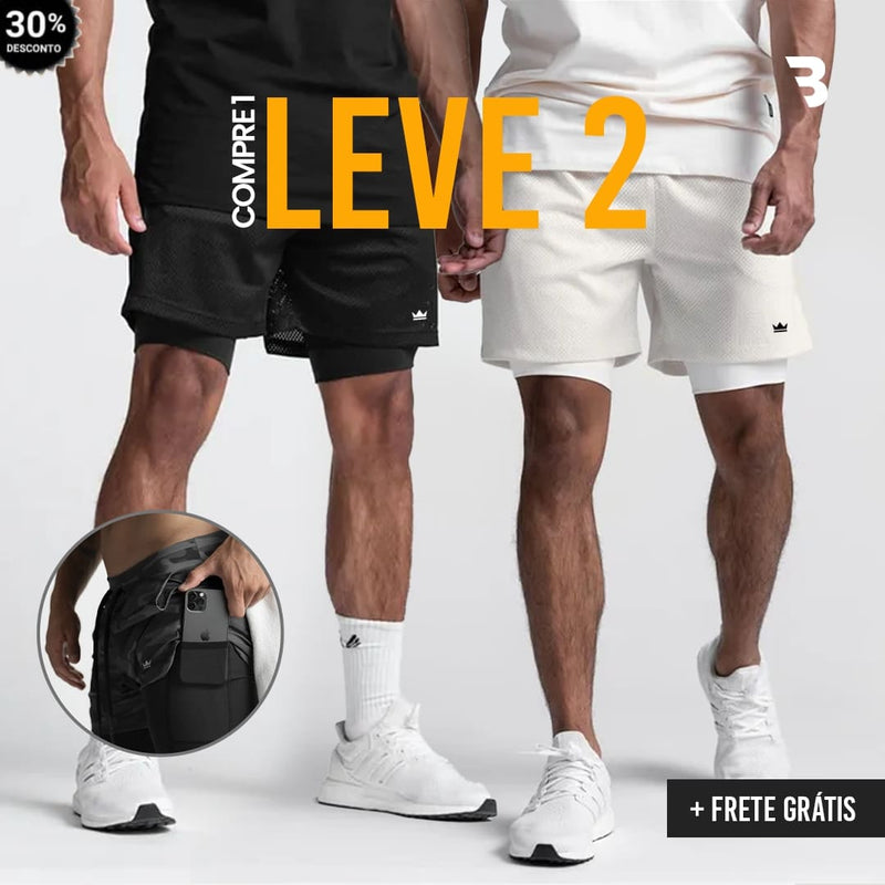 Shorts Dry-Fit™ de Compressão BZN - COMPRE 1 LEVE 2 + Brinde