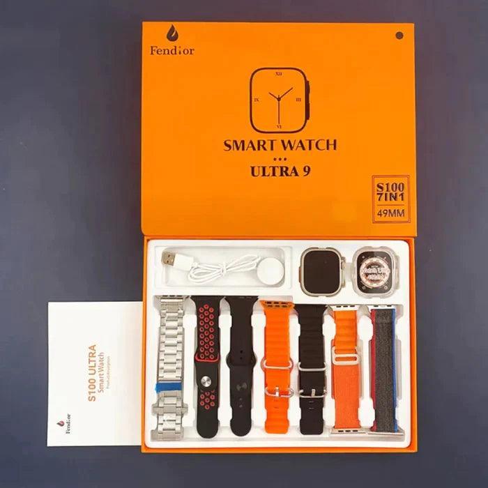SmartWatch Serie 9 Ultra + Kit com 7 Pulseiras (BRINDE!)  + Case de Proteção (BRINDE!)