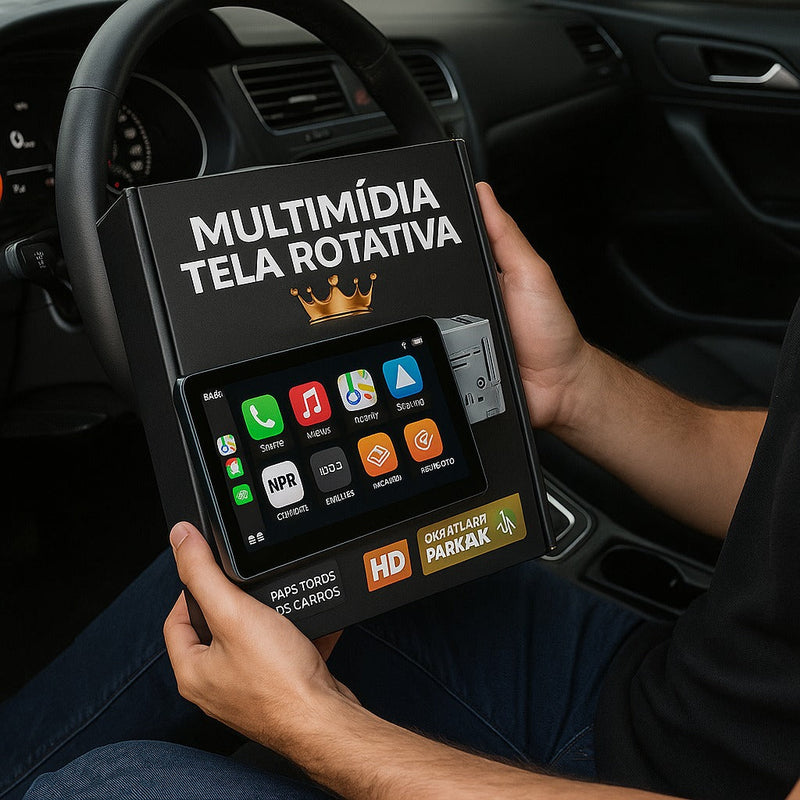 Central Multimídia Universal - Tela Rotativa e Flutuante Carplay