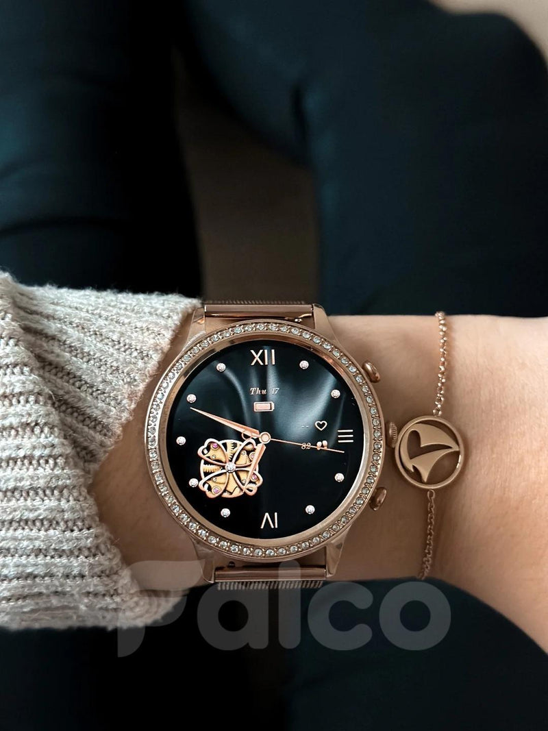 Smartwatch Feminino Cristal PRO + 2ª Pulseira (BRINDE!)