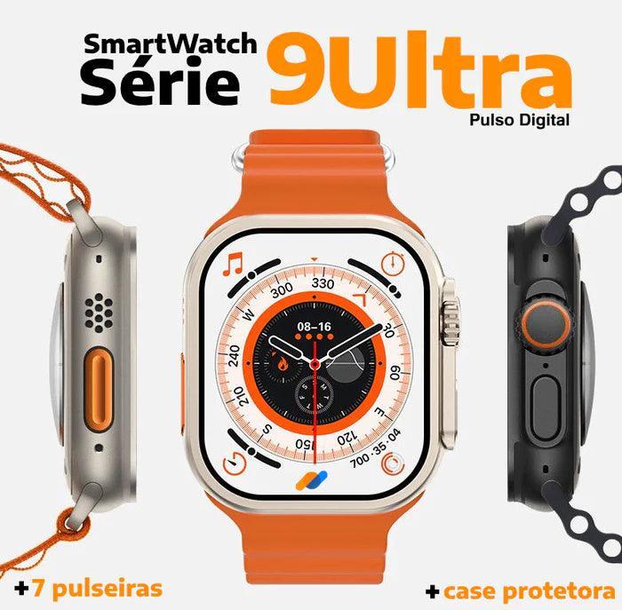 SmartWatch Serie 9 Ultra + Kit com 7 Pulseiras (BRINDE!)  + Case de Proteção (BRINDE!)
