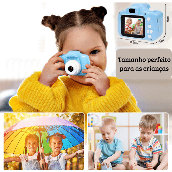 Câmera Digital Infantil 3 em 1 • Cam Kids© (Foto, Vídeo e Jogos ) + Cartão de Memória 32gb (BRINDE!)