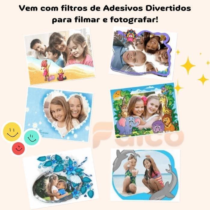 Câmera Digital Infantil 3 em 1 • Cam Kids© (Foto, Vídeo e Jogos ) + Cartão de Memória 32gb (BRINDE!)