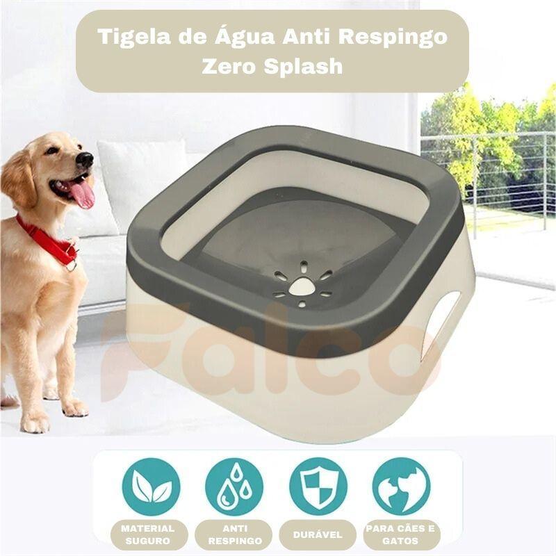 Tigela de Água para Cães Anti Respingo - Zero Splash