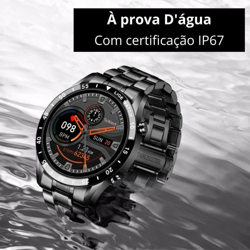 Smartwatch de Luxo - Elite Chrono + Brinde Pulseira Silicone