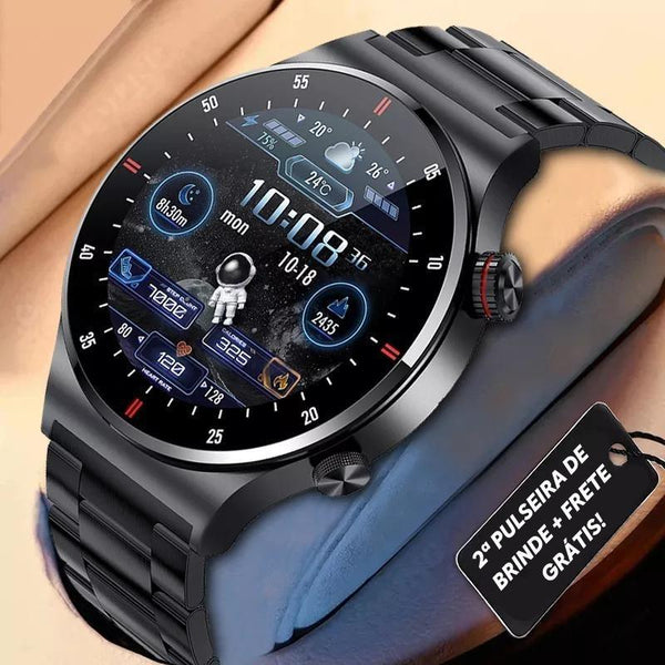 SmartWatch Lux Pro + 2ª Pulseira (Brinde!) + Película Protetora (Brinde!)