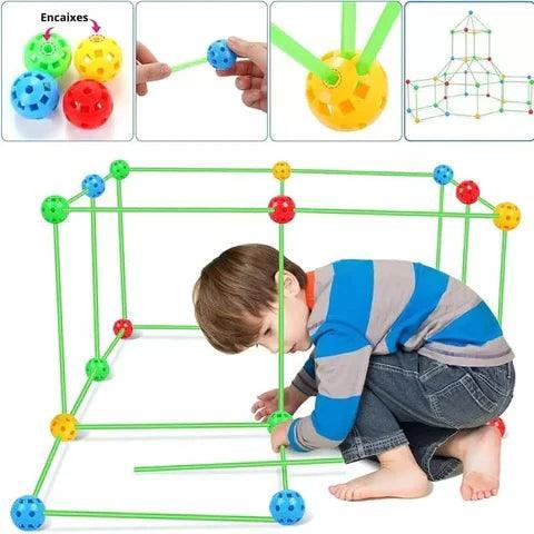 Kit de Construção Cabana Kids + Lona (BRINDE!) + Livro Desenvolvimento Infantil (BRINDE!)