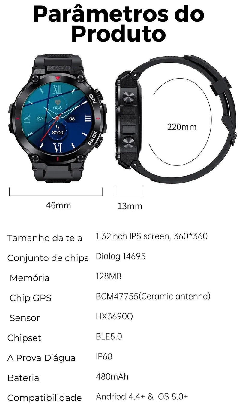 SmartWatch Masculino - Militar 360